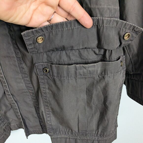 Vintage Old Navy Jacket Mens M Brown Y2K 90s Utility Coat Hooded Rugged Gorpcore - Picture 5 of 14